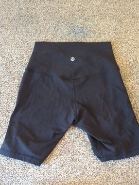 Lululemon Black High-Waist Women’s Bike Shorts - Size 4, 8" Inseam.